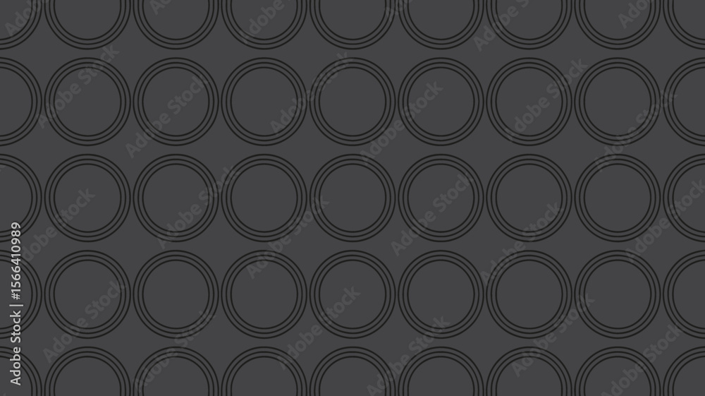 Poster a gray background with a pattern of circles that have multiple rings around them in a repeating desi