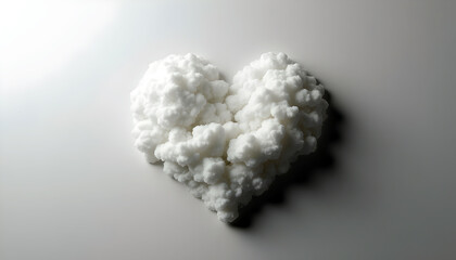 Heart-Shaped Cotton: A heart shape made from fluffy cotton, creating a soft and romantic image.