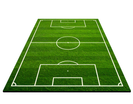 A pristine soccer field showcases its vibrant green turf and precise white boundary markings.