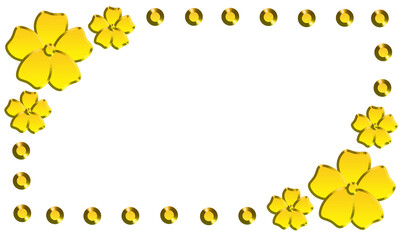 3D frame made of gold flowers