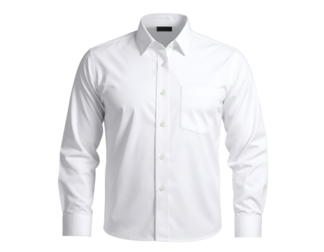 Sophisticated white button-up shirt perfect for professional and formal occasions.
