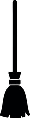 Witch Broomstick vector black silhouette print design