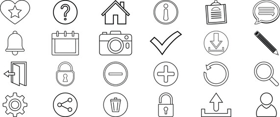 Outline Icons for Web and Mobile Apps