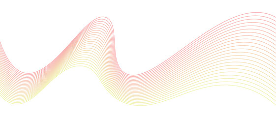 Curved lines in soft hues flow seamlessly across a bright background