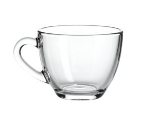 A beautifully crafted transparent glass mug, perfect for enjoying a wide range of refreshing beverages.