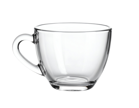 A beautifully crafted transparent glass mug, perfect for enjoying a wide range of refreshing beverages.