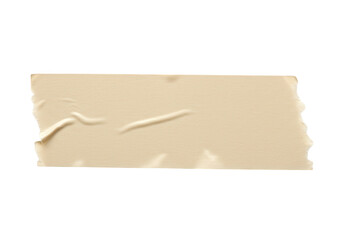 Fototapeta premium A beige adhesive tape strip with wrinkled texture is isolated on transparent background, perfect for craft or office use
