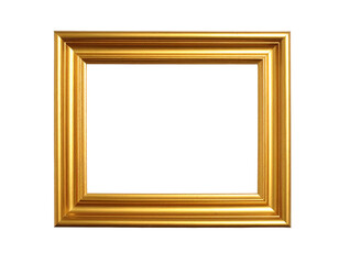 A beautifully crafted golden frame with a rich metallic sheen, ideal for artistic displays.