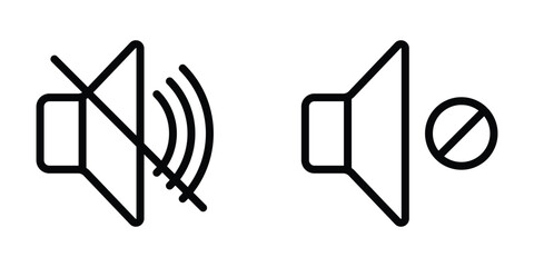 Speaker volume icon vector. Mute icon