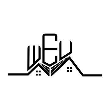 WEU Real State logo design, WEU simple and modern logo. WEU luxurious alphabet design