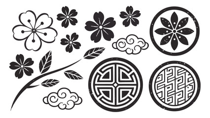 Vector illustration set of Easter eggs with floral seamless pattern design