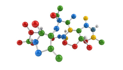 3D Molecular Structure Of Biological and Chemical Concepts on White Background