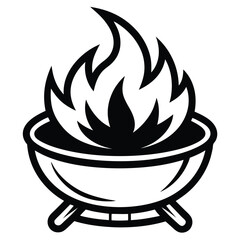 Solid color Fire pit vector design on white background