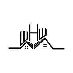WHW Real State logo design, WHW simple and modern logo. WHW luxurious alphabet design