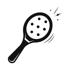 pickleball bat silhouette icon isolated on white background