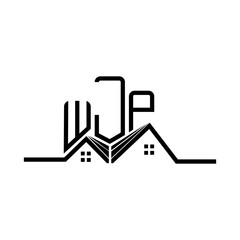 WJP Real State logo design, WJP simple and modern logo. WJP luxurious alphabet design