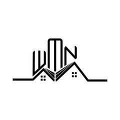 WMN Real State logo design, WMN simple and modern logo. WMN luxurious alphabet design