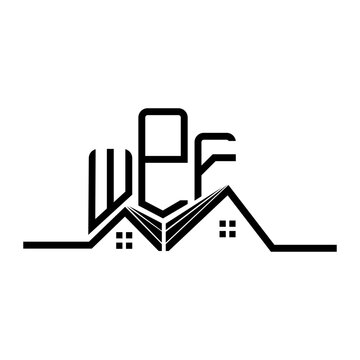 WPF Real State logo design, WPF simple and modern logo. WPF luxurious alphabet design