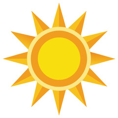 Yellow Sun Outline Vector Icon – Minimal Summer Sun Symbol Design