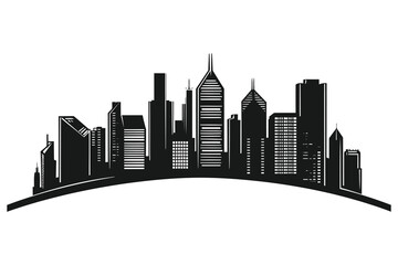 Obraz premium City skyline silhouette vector collection and urban building landscape set