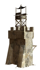 3D rendered old Caribbean house and structure - 3D illustration