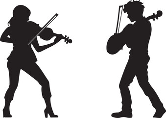 Fototapeta premium Classical Musician Silhouette Design