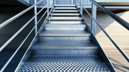 Obraz premium industrial metal stairs