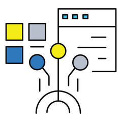 Vector Icon Showing AI Based Applications Design
