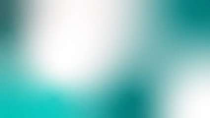 Fotobehang Ombre white emerald teal cyan aqua white abstract background. Color gradient ombre blend. Bright light glow shimmer. Smooth blur fade. Cool tone shine. Subtle grain texture. Digital mesh overlay  © Background & Texture