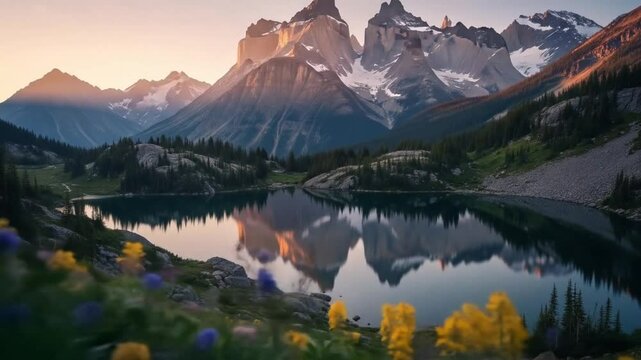 Video Landscape Mountain With Lake