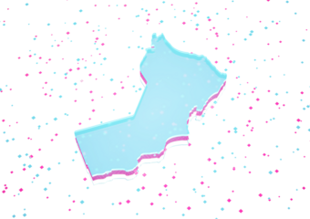 Illuminated Oman Data Map Neon Blue Light On Seamless Pattern Background 3D Illustration