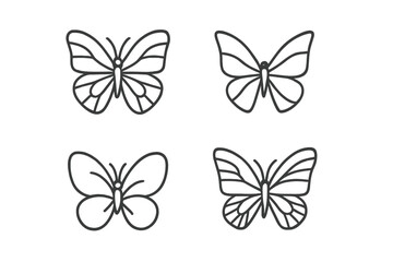 Butterflies in various stages of design on a simple white background highlighting nature's beauty and diversity