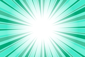 Obraz premium Abstract green sunburst background. Sun rays backdrop. Radial green background with sun rays. Summer vector illustration.