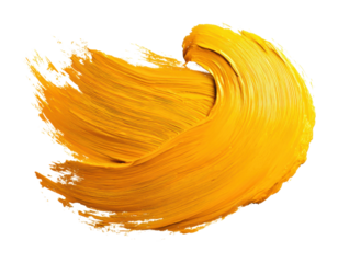 Dynamic yellow paint stroke on abstract