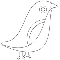 Minimalist bird illustration in outline style. Useful for children’s books, activity pages, and nature graphics.