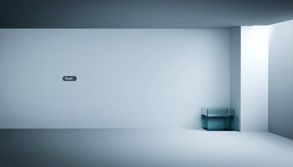 Minimalist expression of emotion in a serene, empty space