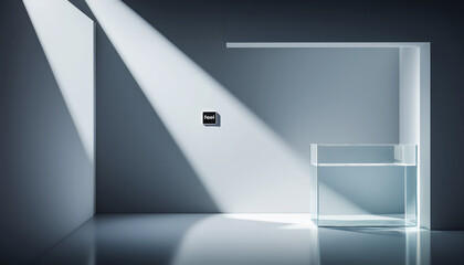 Modern art installation exploring light, reflection, and interaction