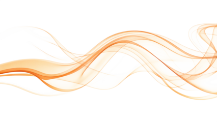 Orange Smoke Wave on transparent background