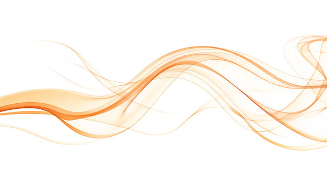Orange Smoke Wave on transparent background