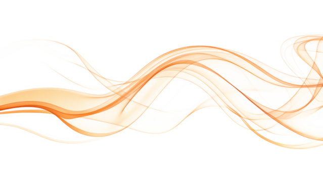 Orange Smoke Wave on transparent background