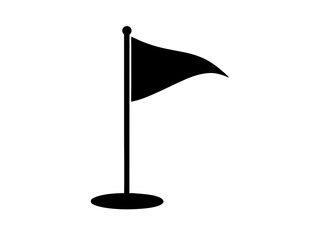 Golf flag vector isolated. Golf Flag silhouette simple flat vector, Flag icon