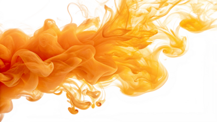 Orange Smoke Wave on transparent background