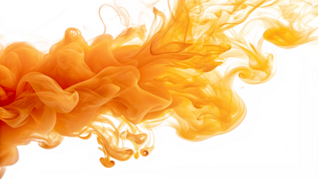 Orange Smoke Wave on transparent background