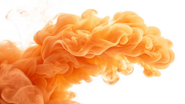 Orange Smoke Wave on transparent background