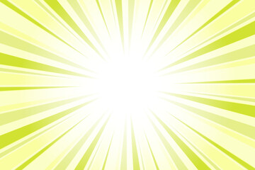 Obraz premium Abstract green sunburst background. Sun rays backdrop. Radial green background with sun rays. Summer vector illustration.