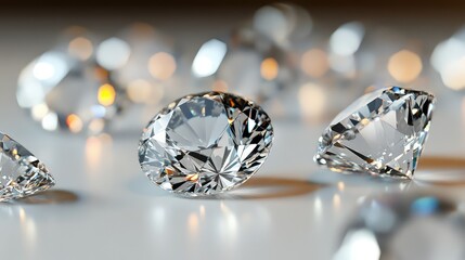 cut diamonds on white