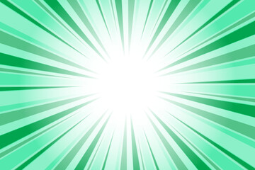 Obraz premium Abstract green sunburst background. Sun rays backdrop. Radial green background with sun rays. Summer vector illustration.