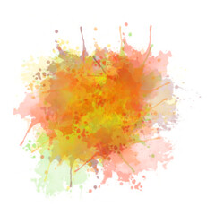 Red ink splatter with paint drops and grunge texture