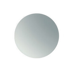 Minimalist light gray circle with soft shadow isolated on transparent background
