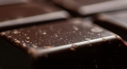 Macro Shot of Dark Chocolate Bar for World Chocolate Day Celebration